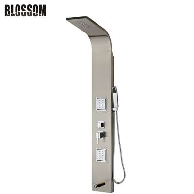 Hangzhou factory wall-mounted massage stainless steel black shower panel